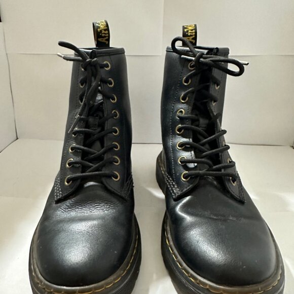 Dr Martens Boots Womens Black Combat Leather Lace Up Zavala AW004 Mens 7 Wo 8 - Picture 4 of 9